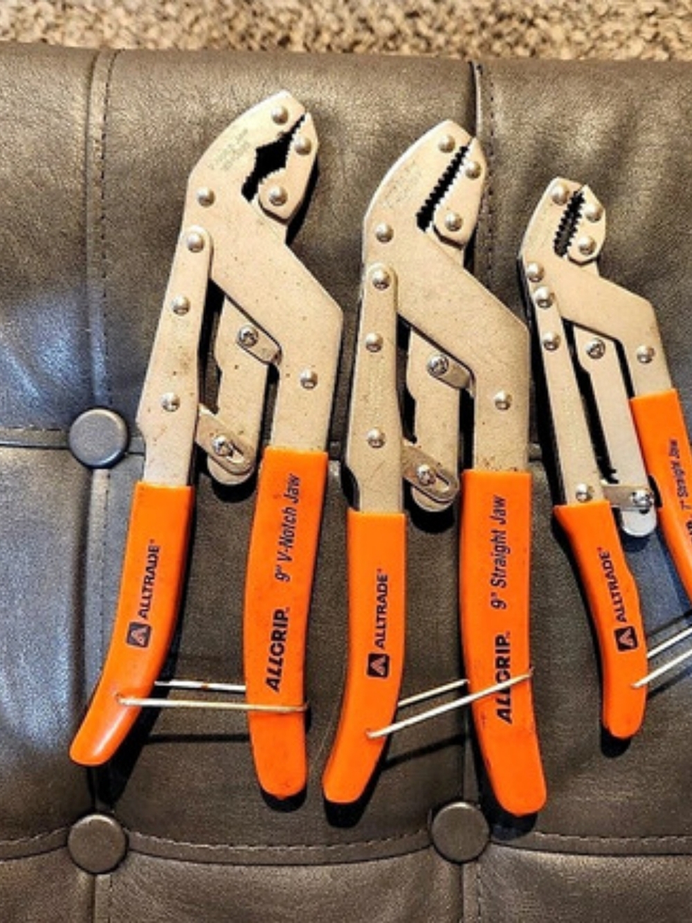 Alltrade Allgrip Locking Pliers Assortment Orange & Silver Set Of 3